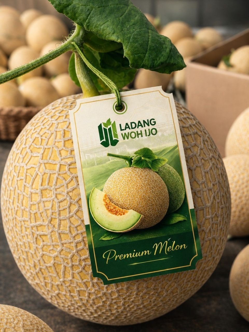 Panen melon Super Salmon berkualitas tinggi greenhouse LadangWohIjo